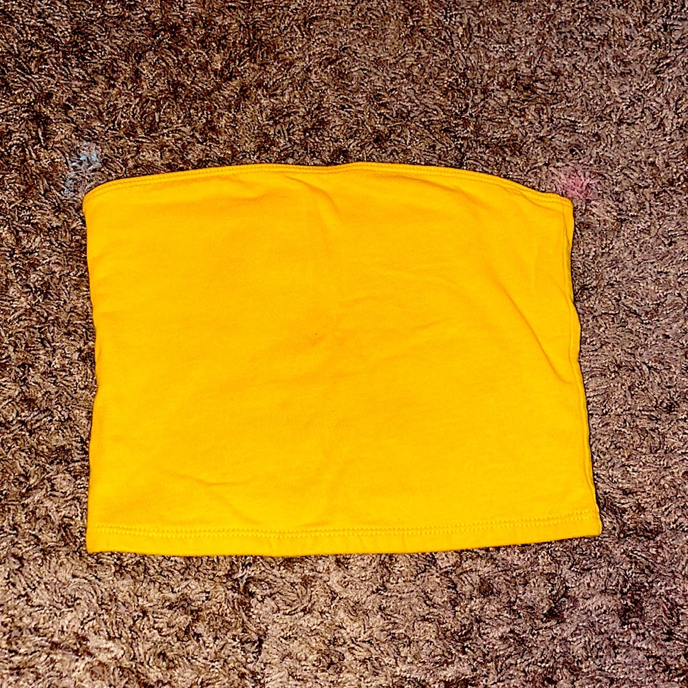 mustard yellow tube top